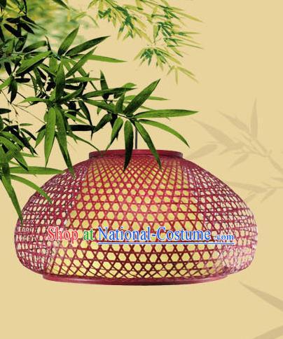 Chinese Traditional Red Bamboo Weaving Hanging Lanterns Handmade Lantern Lamp