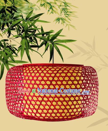 Traditional Chinese Red Bamboo Weaving Hanging Lanterns Handmade Lantern Scaldfish Lamp