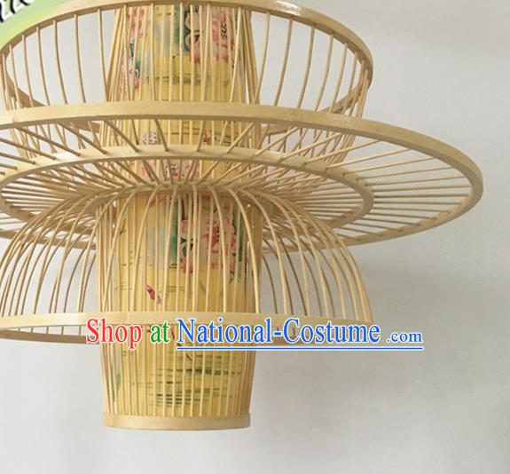 Traditional Chinese Printing Bamboo Art Hanging Lanterns Handmade Lantern Scaldfish Lamp