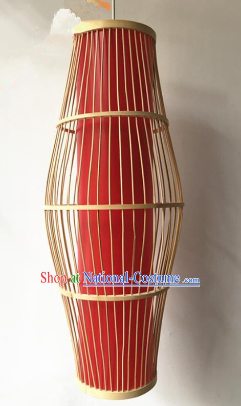 Traditional Chinese Red Hanging Lanterns Handmade Lantern Bamboo Art Scaldfish Lamp