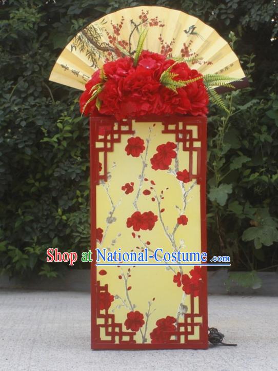 Chinese Traditional Printing Plum Lamp Wedding Floor Lanterns Handmade Palace Lantern