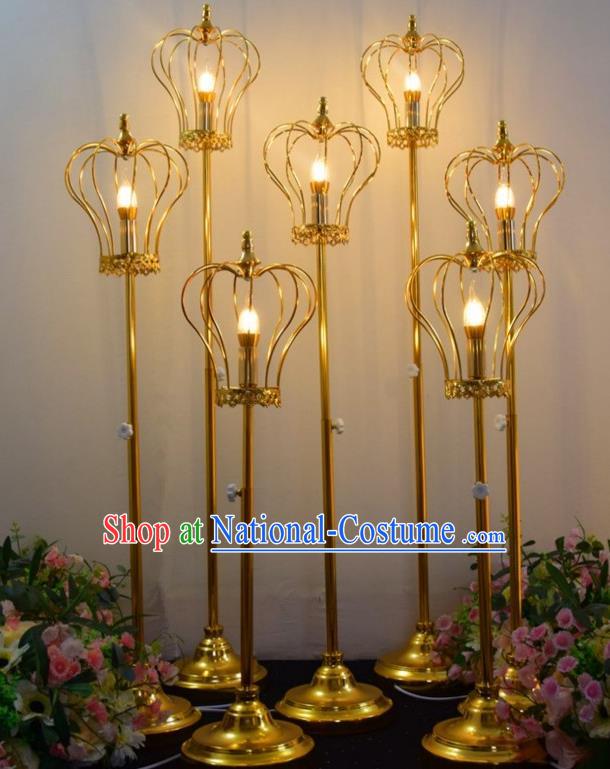 Handmade Chinese Golden Iron Art Lamp Floor Lantern Traditional Wedding Lanterns Decoration