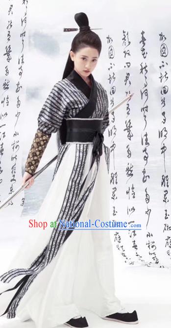 Chinese Ancient Female Swordsman Hanfu Dress Traditional Tang Dynasty Chivalrous Expert Costume for Women