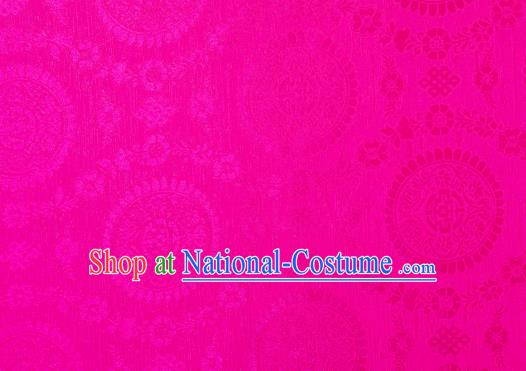 Chinese Classical Auspicious Pattern Design Rosy Brocade Fabric Asian Traditional Hanfu Satin Material