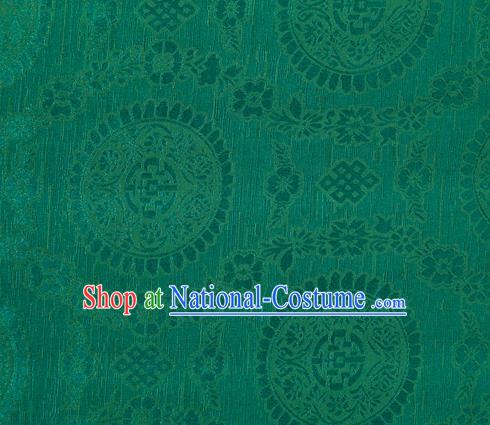 Chinese Classical Auspicious Pattern Design Green Brocade Fabric Asian Traditional Hanfu Satin Material