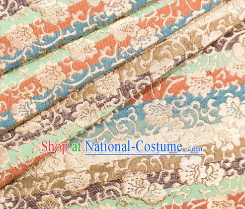 Japanese Traditional Pattern Design Colorful Brocade Fabric Asian Kimono Tapestry Satin