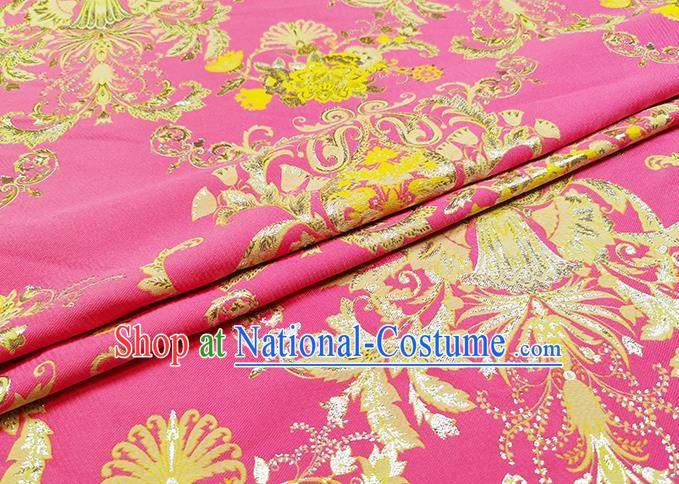 Chinese Classical Pattern Design Pink Brocade Fabric Asian Traditional Hanfu Satin Material