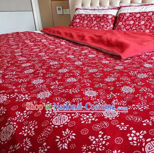 Chinese Traditional Classical Pattern Red Quilt Cover Wedding Bedclothes