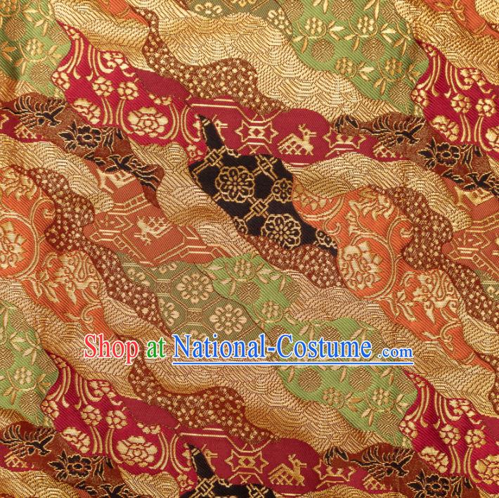 Japanese Traditional Pattern Design Brocade Fabric Asian Kimono Tapestry Satin