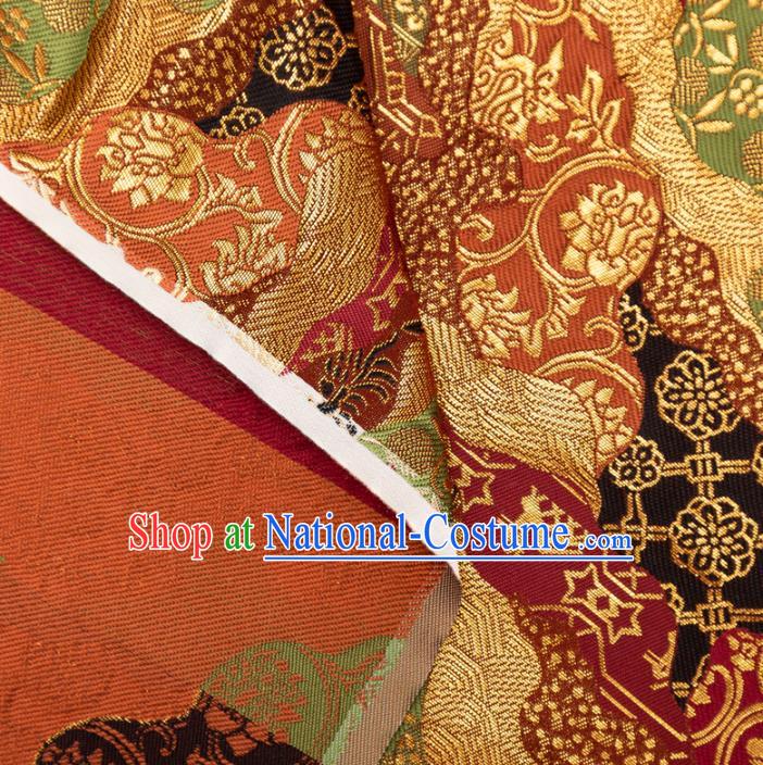 Japanese Traditional Pattern Design Brocade Fabric Asian Kimono Tapestry Satin