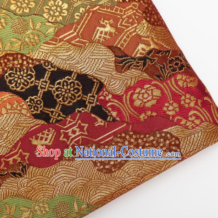 Japanese Traditional Pattern Design Brocade Fabric Asian Kimono Tapestry Satin