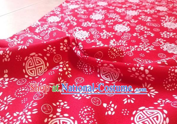 Chinese Classical Lucky Pattern Design Red Fabric Asian Traditional Hanfu Cloth Material