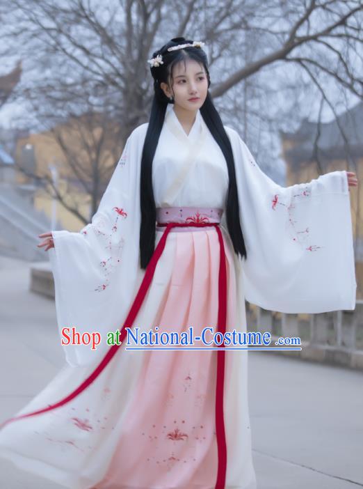 Traditional Chinese Jin Dynasty Court Historical Costumes Ancient Royal Princess Hanfu Dress for Women