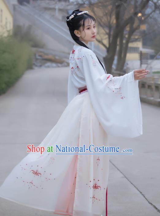 Traditional Chinese Jin Dynasty Court Historical Costumes Ancient Royal Princess Hanfu Dress for Women