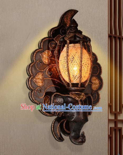 Southeast Asia Traditional Elephant Wall Lantern Thailand Handmade Wood Lanterns