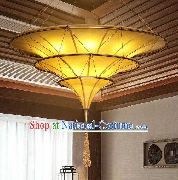 Asian Traditional Imitation Sheepskin Ceiling Lantern Thailand Handmade Lanterns Hanging Lamps