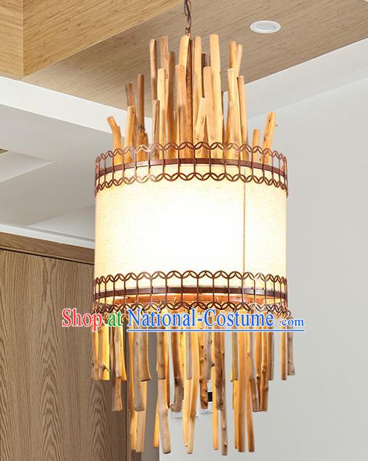 Asian Traditional Wood Ceiling Lantern Thailand Handmade Lanterns Hanging Lamps