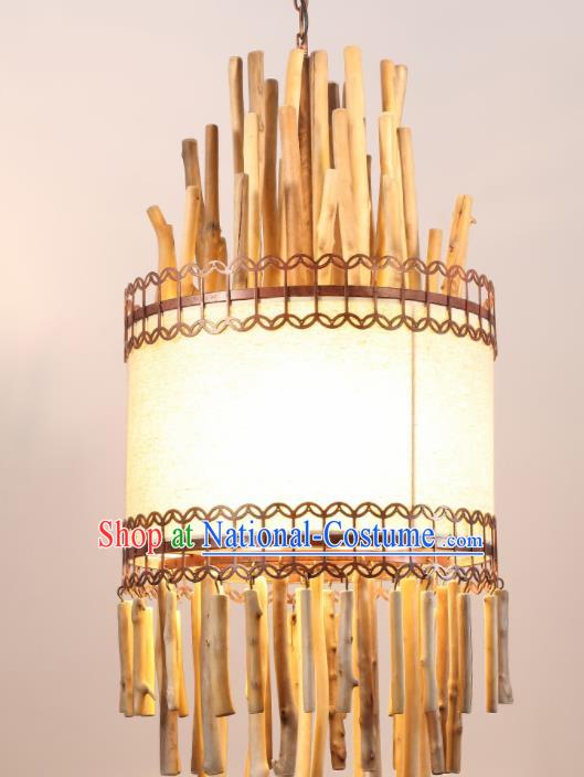 Asian Traditional Wood Ceiling Lantern Thailand Handmade Lanterns Hanging Lamps