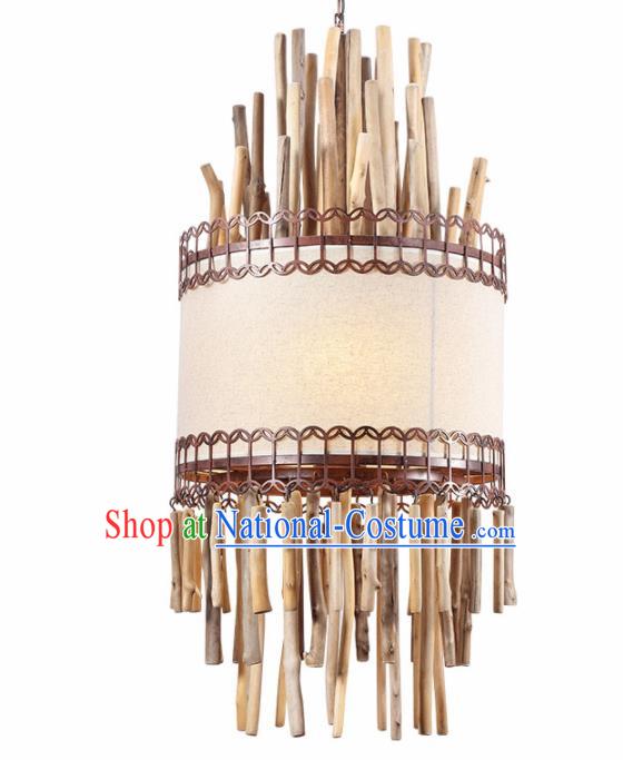 Asian Traditional Wood Ceiling Lantern Thailand Handmade Lanterns Hanging Lamps