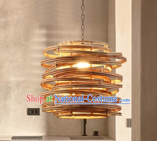 Asian Traditional Bamboo Weaving Ceiling Lantern Thailand Handmade Lanterns Hanging Lamps