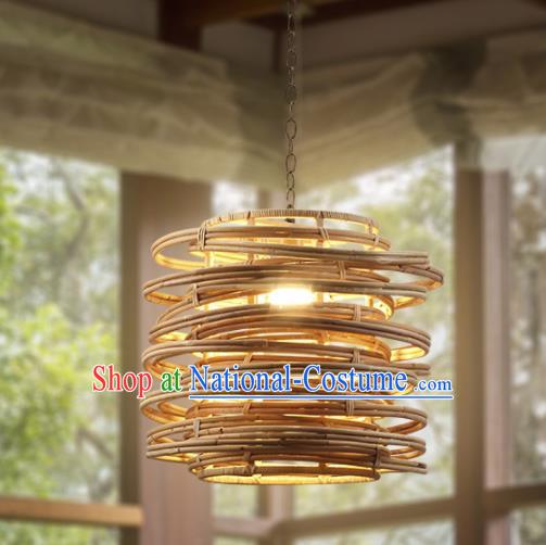 Asian Traditional Bamboo Weaving Ceiling Lantern Thailand Handmade Lanterns Hanging Lamps