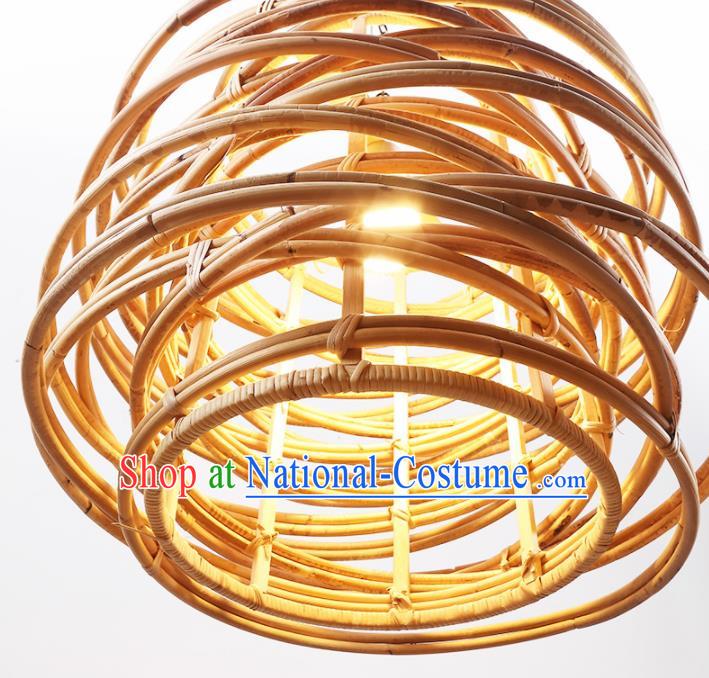 Asian Traditional Bamboo Weaving Ceiling Lantern Thailand Handmade Lanterns Hanging Lamps