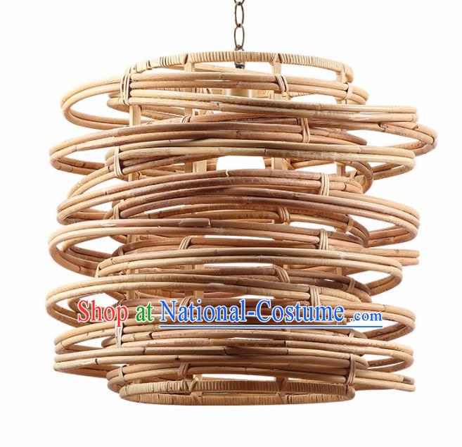 Asian Traditional Bamboo Weaving Ceiling Lantern Thailand Handmade Lanterns Hanging Lamps