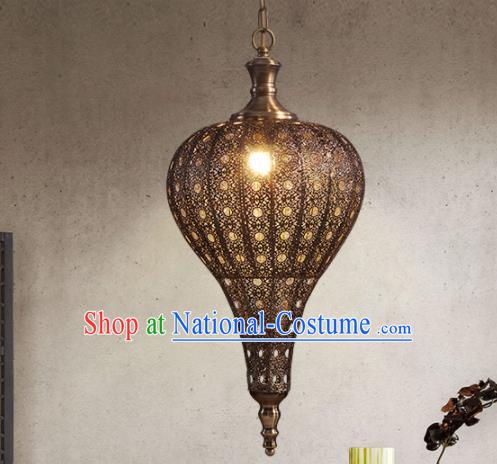 Asian Traditional Hollow Out Iron Ceiling Lantern Thailand Handmade Lanterns Hanging Lamps