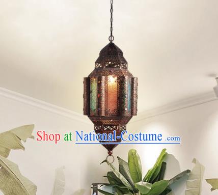 Asian Traditional Iron Grass Ceiling Lantern Thailand Handmade Lanterns Hanging Lamps