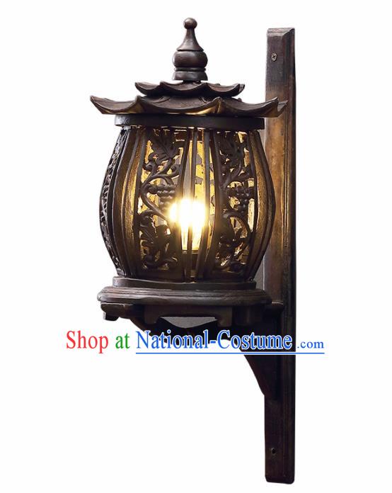 Southeast Asia Traditional Wood Carving Grape Wall Lantern Thailand Handmade Lanterns