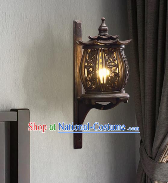 Southeast Asia Traditional Wood Carving Grape Wall Lantern Thailand Handmade Lanterns