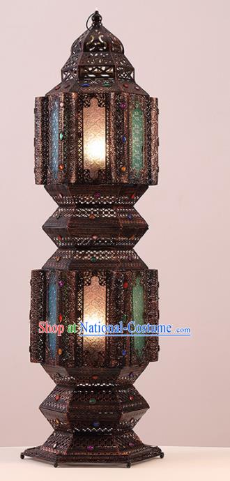 Southeast Asia Traditional Iron Colorful Grass Desk Lantern Thailand Handmade Lanterns