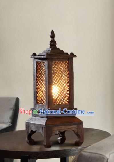 Southeast Asia Traditional Wood Desk Lantern Thailand Handmade Lanterns