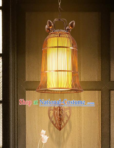 Asian Traditional Iron Yellow Ceiling Lantern Thailand Handmade Lanterns Hanging Lamps