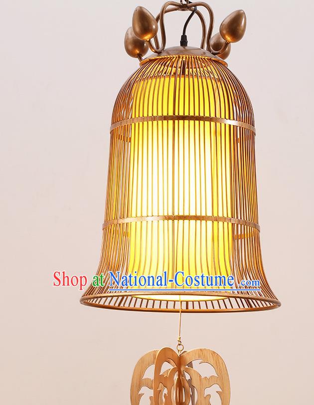 Asian Traditional Iron Yellow Ceiling Lantern Thailand Handmade Lanterns Hanging Lamps