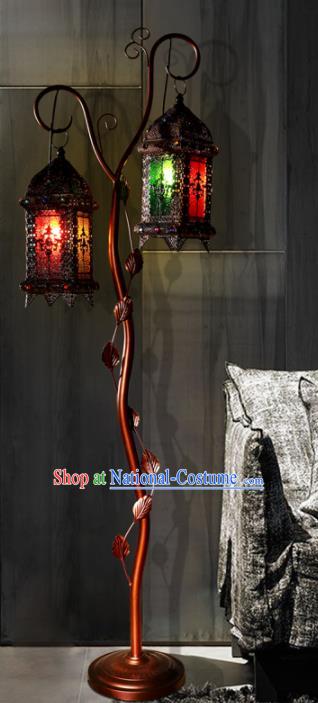 Asian Traditional Floor Lantern Thailand Handmade Iron Lanterns tree Lamps