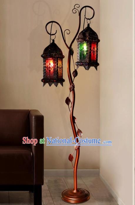 Asian Traditional Floor Lantern Thailand Handmade Iron Lanterns tree Lamps