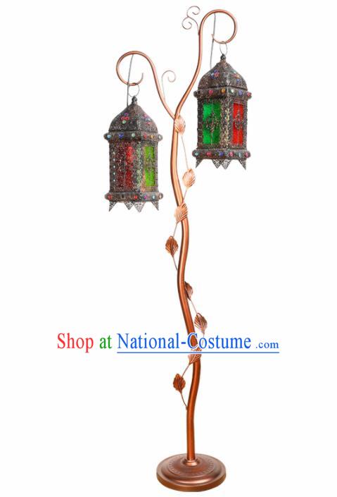 Asian Traditional Floor Lantern Thailand Handmade Iron Lanterns tree Lamps