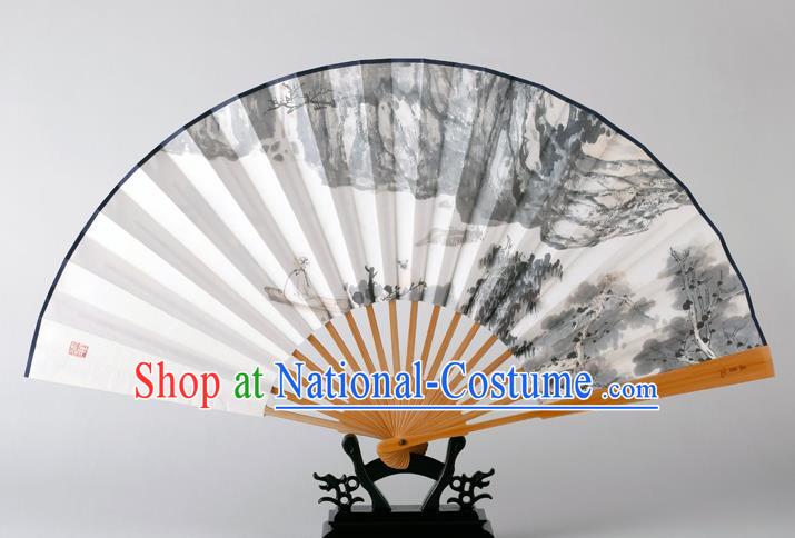 Traditional Chinese Handmade Ink Painting Paper Folding Fan China Bamboo Fan Oriental Fan