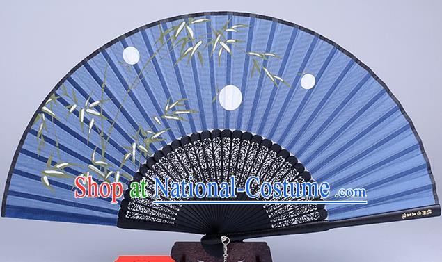 Traditional Chinese Handmade Printing Bamboo White Silk Folding Fan China Fan Oriental Fan