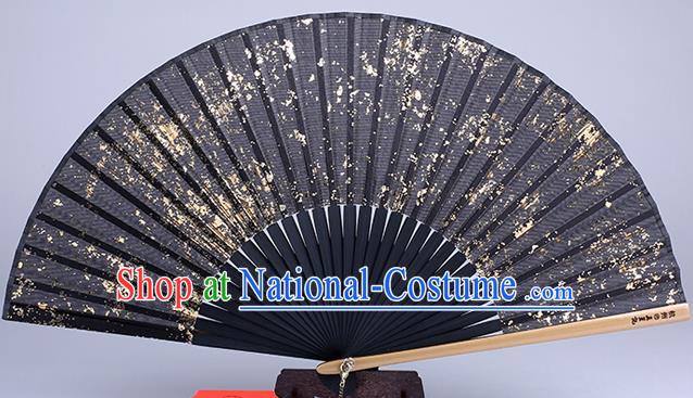 Traditional Chinese Handmade Black Silk Folding Fan China Fan Oriental Fan