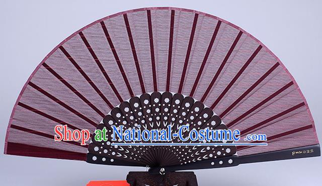 Traditional Chinese Handmade Wine Red Silk Folding Fan China Fan Oriental Fan