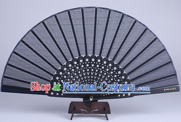 Traditional Chinese Handmade Black Silk Folding Fan China Fan Oriental Fan