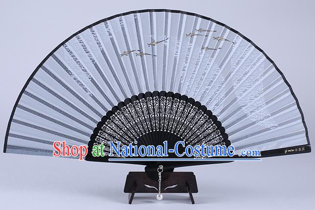 Traditional Chinese Handmade Printing Fishes Silk Folding Fan China Accordion Fan Oriental Fan