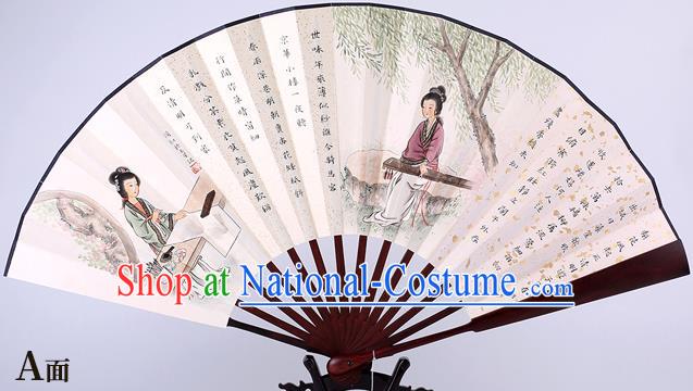 Traditional Chinese Handmade Paper Folding Fan China Rosewood Accordion Fan Oriental Fan