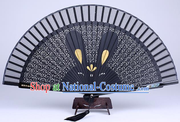 Traditional Chinese Handmade Carving Zodiac Rabbit Folding Fan China Bamboo Accordion Fan Oriental Fan