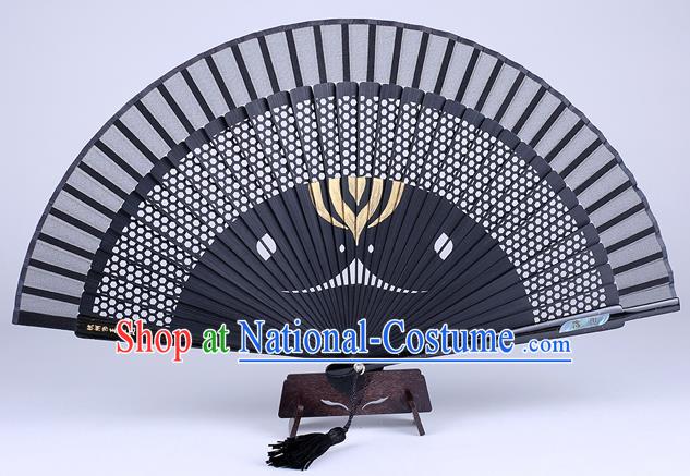 Traditional Chinese Handmade Carving Zodiac Snake Folding Fan China Bamboo Accordion Fan Oriental Fan