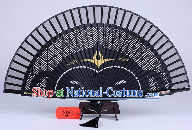 Traditional Chinese Handmade Carving Zodiac Monkey Folding Fan China Bamboo Accordion Fan Oriental Fan