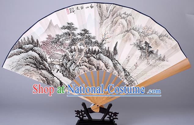 Traditional Chinese Handmade Ink Painting Autumnal Scenery Paper Folding Fan China Accordion Fan Oriental Fan