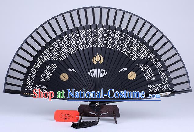 Traditional Chinese Handmade Carving Zodiac Pig Folding Fan China Bamboo Accordion Fan Oriental Fan